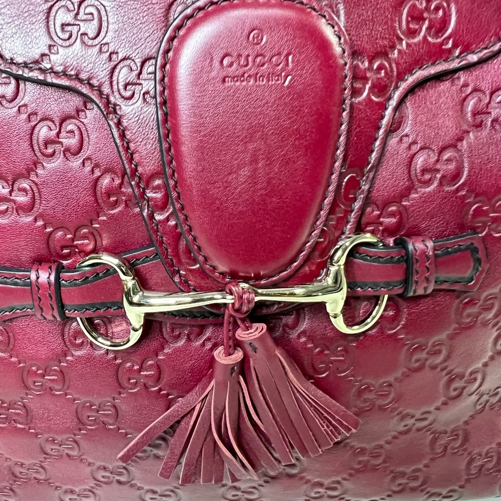 GUCCI Soft Guccissima Medium Emily Hobo Classic Ruby - Picture 5 of 14